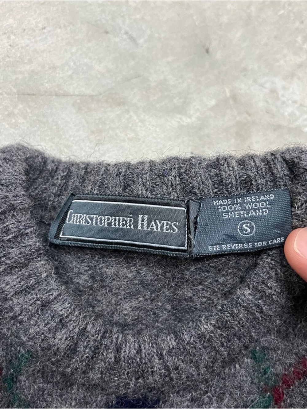 VTG Christopher Hayes Sweater Mens Small Argyle Shetland Wool Ireland Pullover - Picture 4 of 5